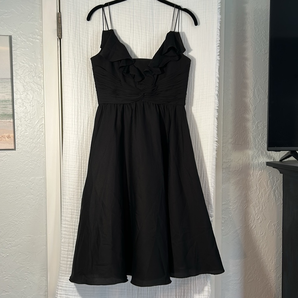 Anthropoligie Quillaree Black Ruched Sweetheart Midi Dress - Picture 6 of 7